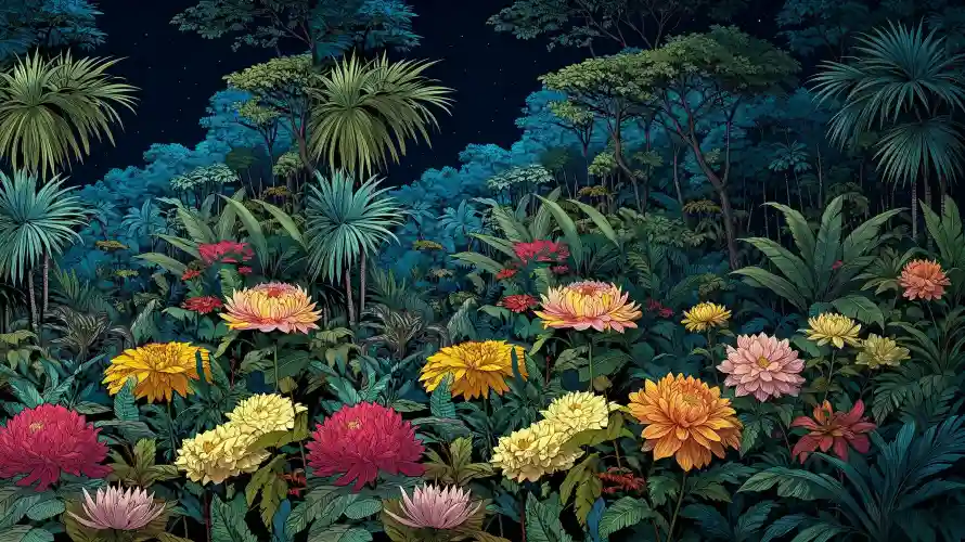 3k4K壁纸-树木 - 橙花-红花「哲风壁纸」
