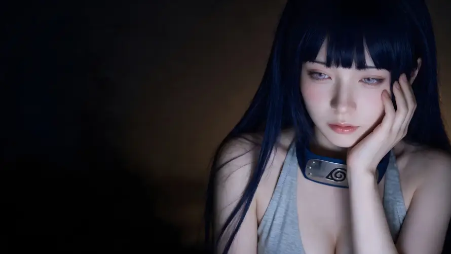 8k托腮壁纸-暗调 - 雏田-cos「哲风壁纸」