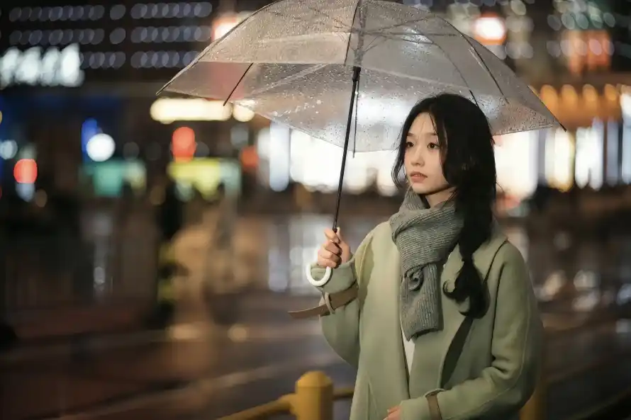 4k人物壁纸-围巾 - 夜景-大衣「哲风壁纸」