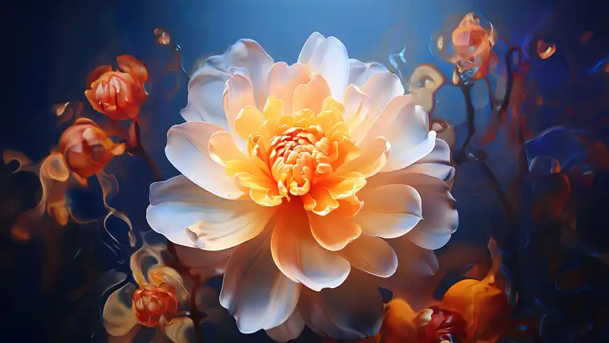 4k光影壁纸-花 - 发光-插画「哲风壁纸」