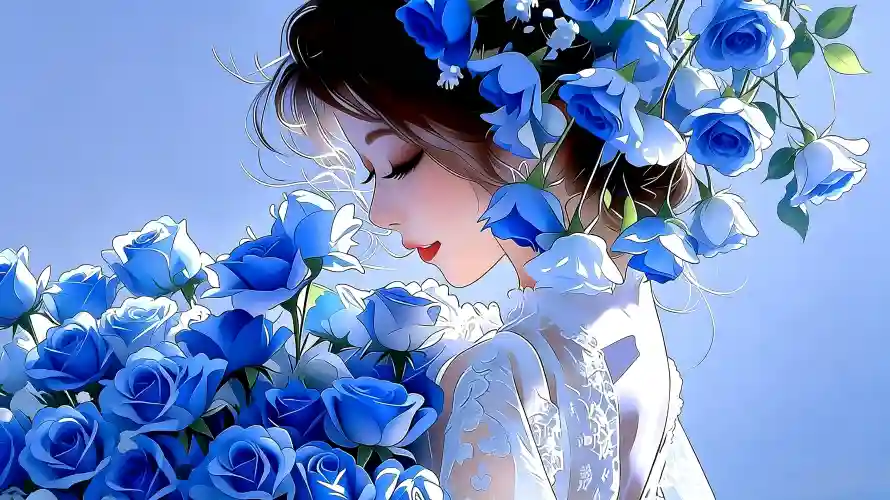 3k侧脸壁纸-头饰 - 好看-少女「哲风壁纸」