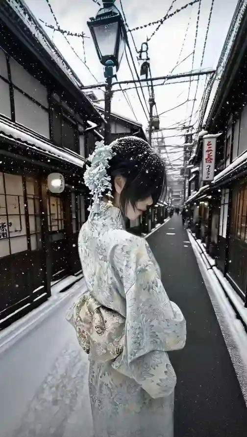 4k冬季壁纸 - 发饰 - 和服 - 少女「哲风壁纸」