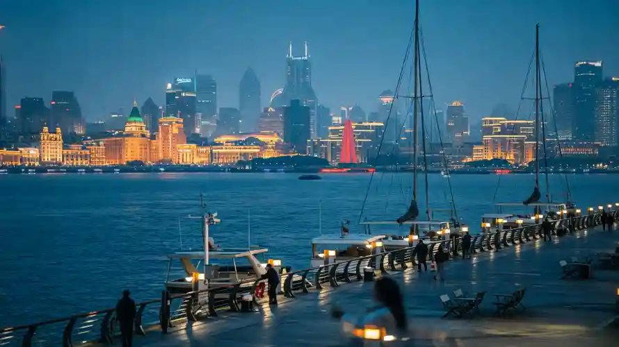 3k夜景壁纸-帆船 - 江水-滨江「哲风壁纸」