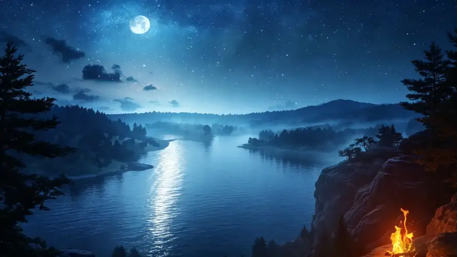 3k夜晚壁纸-好看 - 山峰-星空「哲风壁纸」