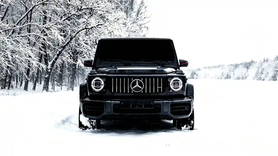 3k冬日壁纸-森林 - 汽车-积雪「哲风壁纸」
