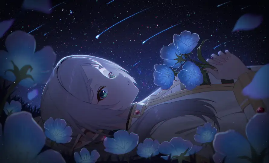 4k动漫壁纸-夜晚 - 星空-流星「哲风壁纸」