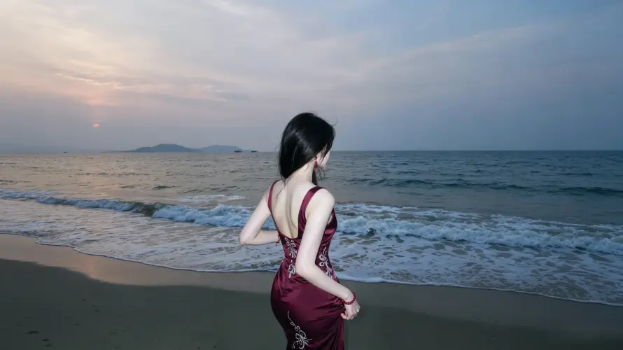 3k大海壁纸-日落 - 沙滩-海浪「哲风壁纸」
