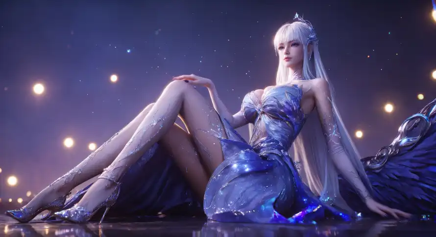4k3D壁纸-光影 - 坐姿-星光「哲风壁纸」