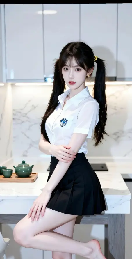 4k动漫壁纸 - 厨房 - 少女 - 穿搭「哲风壁纸」