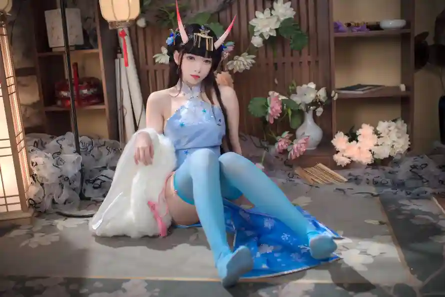 6k灯笼壁纸-美女 - 花卉-长发「哲风壁纸」