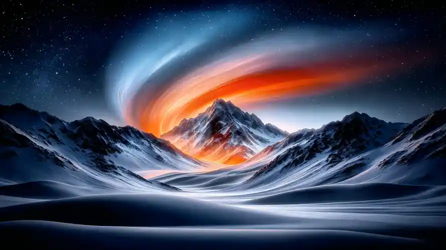 3k夜晚壁纸-奇幻 - 山脉-星空「哲风壁纸」