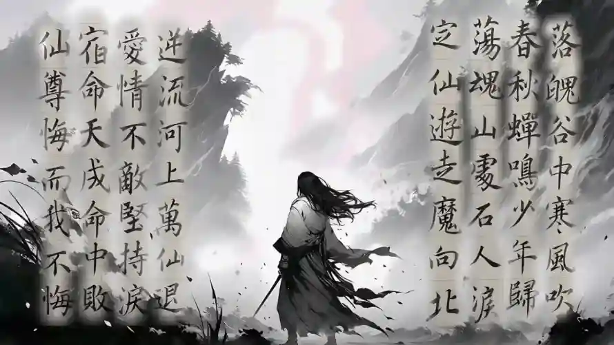 4k书法壁纸-仙侠 - 佩剑-侠客「哲风壁纸」