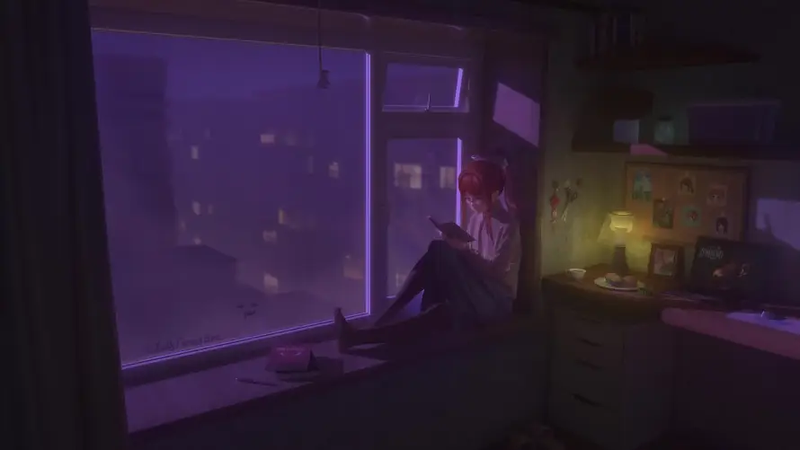3k台灯壁纸-夜晚 - 室内-窗边「哲风壁纸」