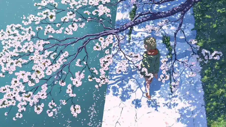 4k小路壁纸-少女 - 插画-春日「哲风壁纸」