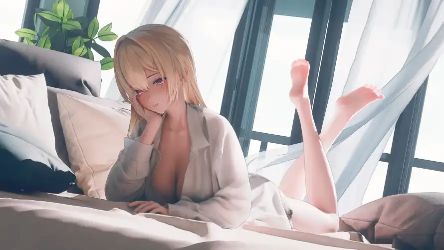 4k光影壁纸-卧室 - 少女-居家「哲风壁纸」