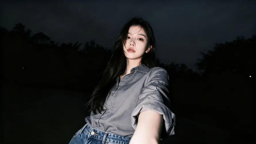 3k夜景壁纸-好看 - 户外-美女「哲风壁纸」