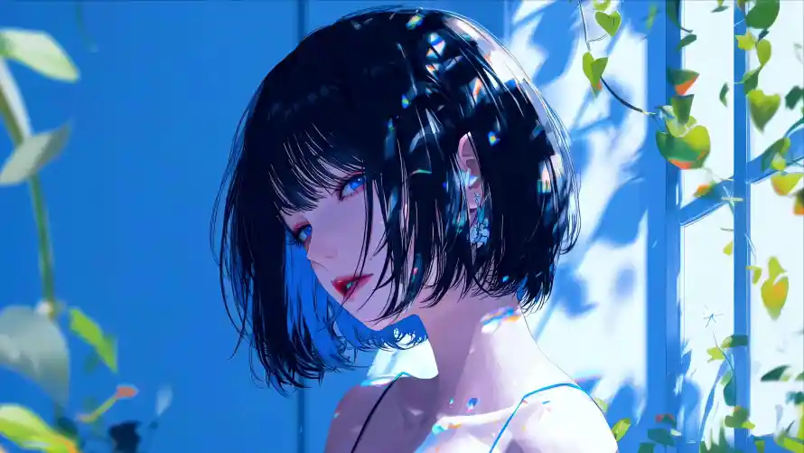 4k光影壁纸-吊带 - 少女-插画「哲风壁纸」