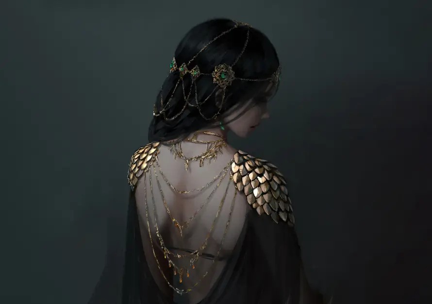 5k发饰壁纸-女性 - 手绘-插画「哲风壁纸」