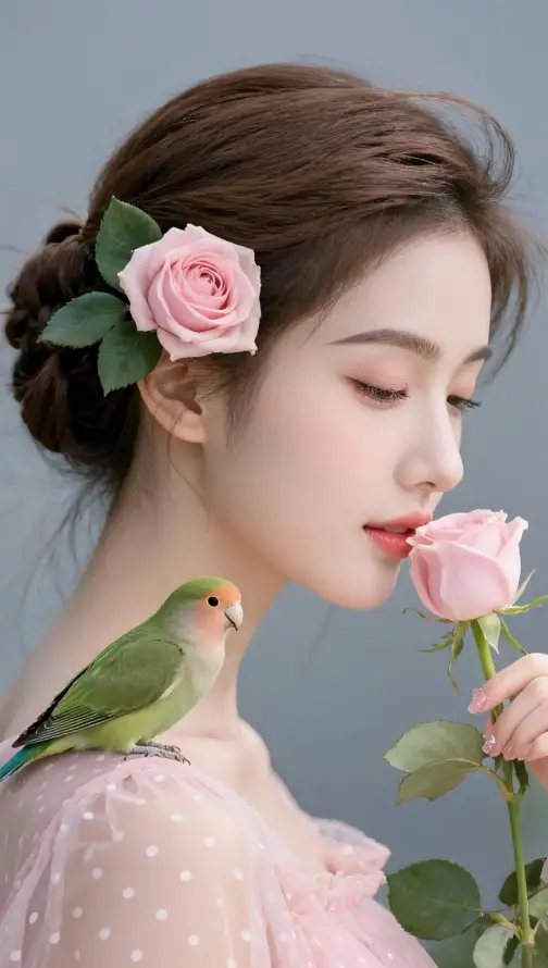 4k侧脸壁纸 - 好看 - 盘发 - 美女「哲风壁纸」