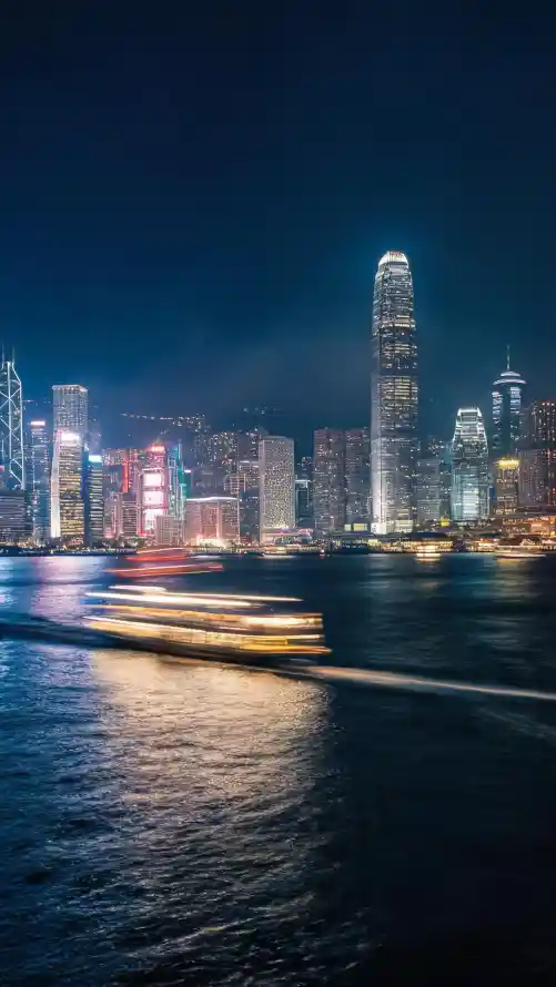 4k倒影壁纸 - 夜景 - 海港 - 海面「哲风壁纸」