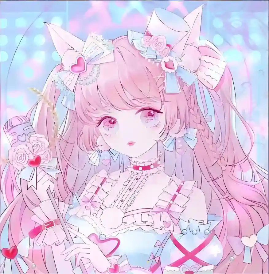 4k小众壁纸 - 少女 - 浅蓝 - 爱心「哲风壁纸」