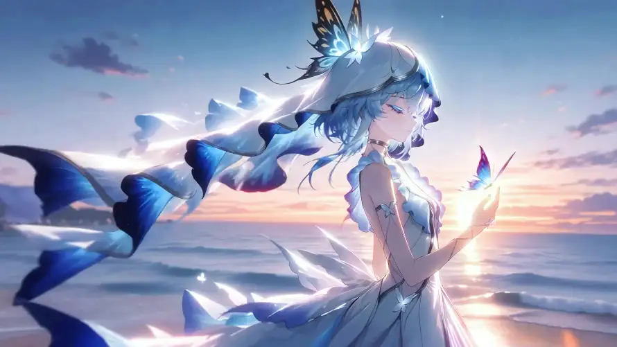 4k大海壁纸-婚纱 - 日落-海景「哲风壁纸」