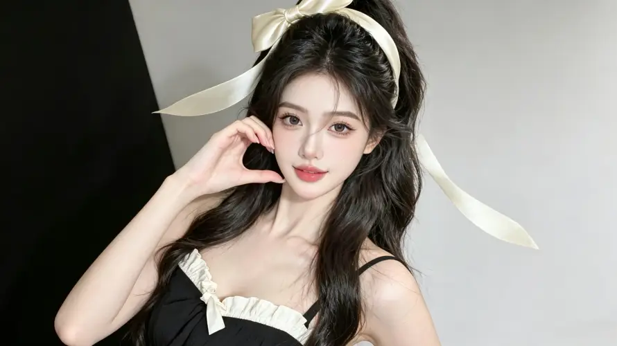 3k比心壁纸-甜酷 - 红唇-美女「哲风壁纸」