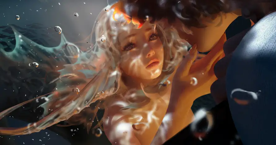 4k光影壁纸-少女 - 插画-气泡「哲风壁纸」