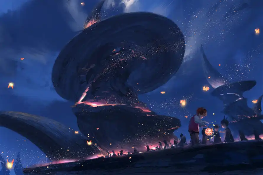 4k人物壁纸-夜晚 - 插画-星空「哲风壁纸」
