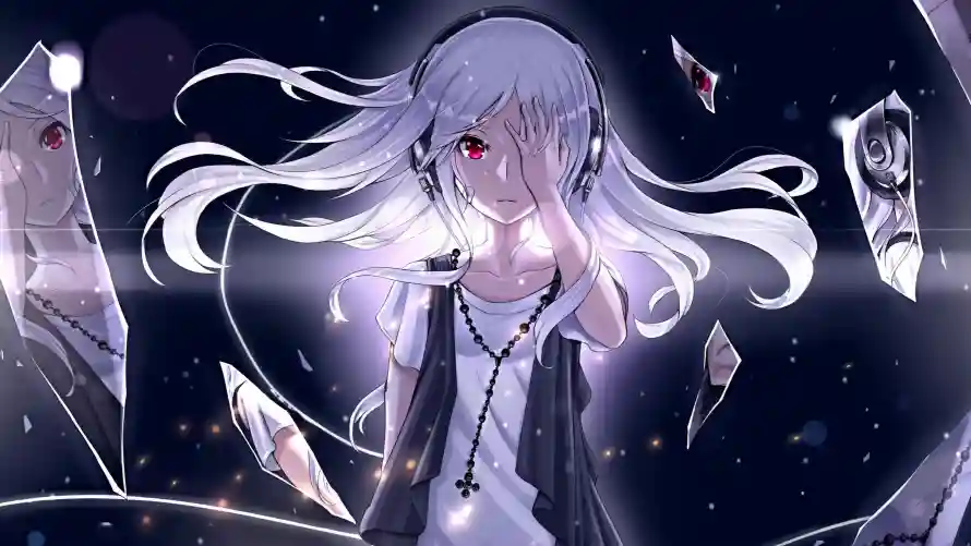 4k少女壁纸-红瞳 - 蝶々-长发「哲风壁纸」