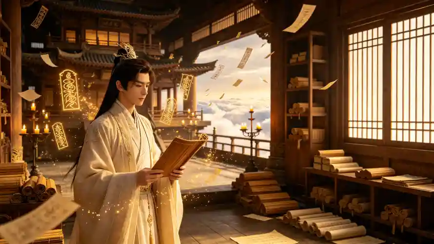 3k书卷壁纸-云海 - 仙侠-古籍「哲风壁纸」