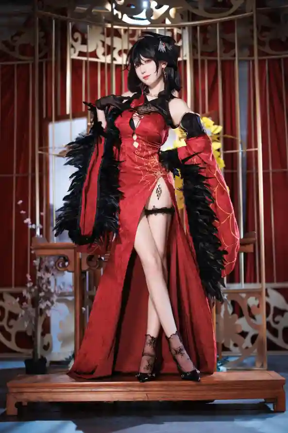4k大凤壁纸 - 御姐 - 旗袍 - 红裙「哲风壁纸」