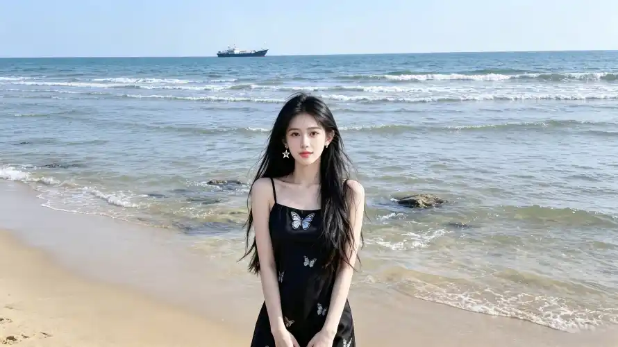 3k大海壁纸-沙滩 - 海边-美女「哲风壁纸」