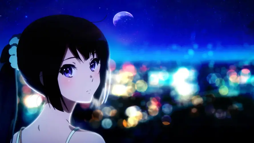 4k吊带壁纸-夜晚 - 少女-月牙「哲风壁纸」