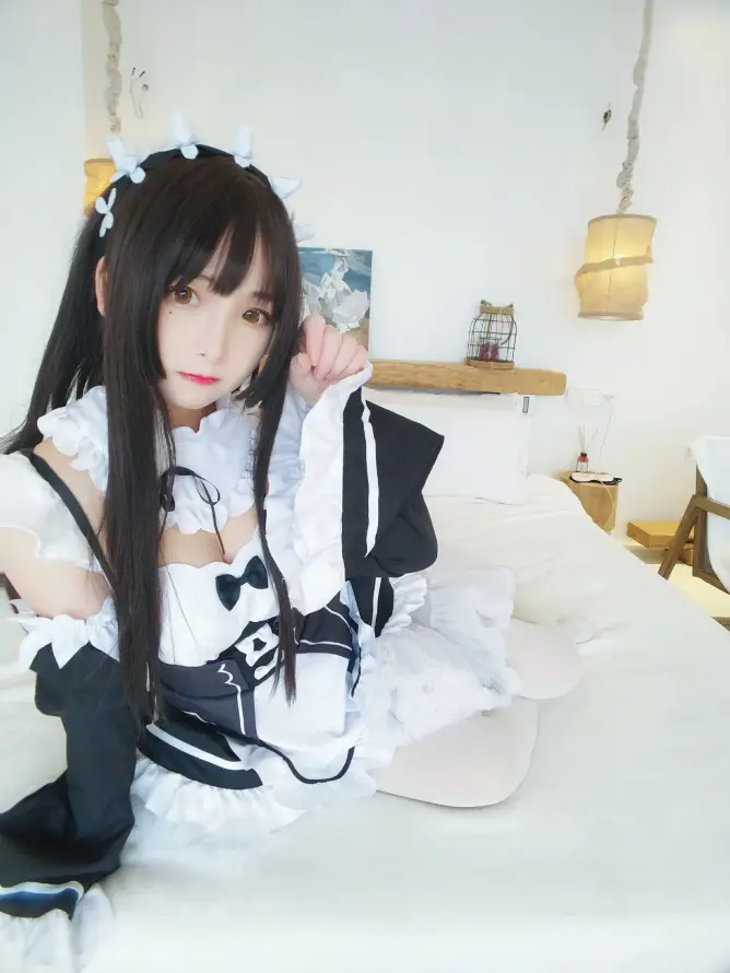 4k女仆壁纸 - 室内 - 白丝 - 美女「哲风壁纸」