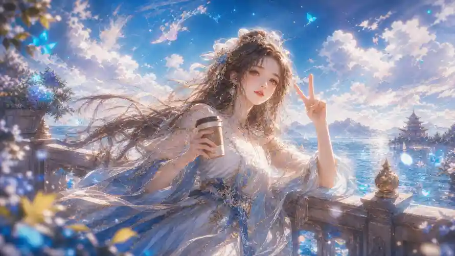 2k光影壁纸-卷发 - 奶茶-少女「哲风壁纸」