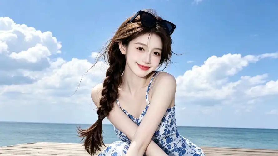 3k墨镜壁纸-夏日 - 大海-微笑「哲风壁纸」