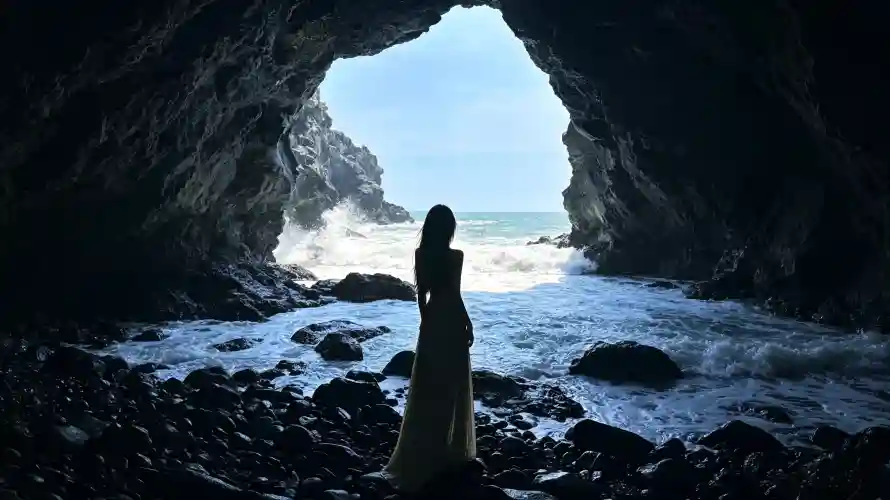 3k大海壁纸-好看 - 洞穴-海景「哲风壁纸」