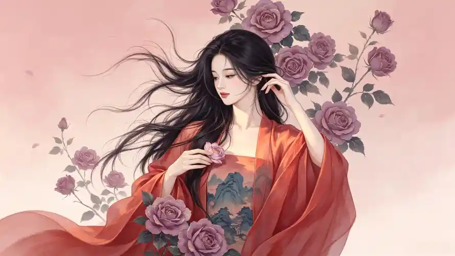 3k古风壁纸-国风 - 插画-汉服「哲风壁纸」