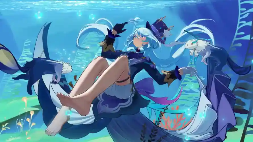 3k原神壁纸-少女 - 水下-海洋「哲风壁纸」