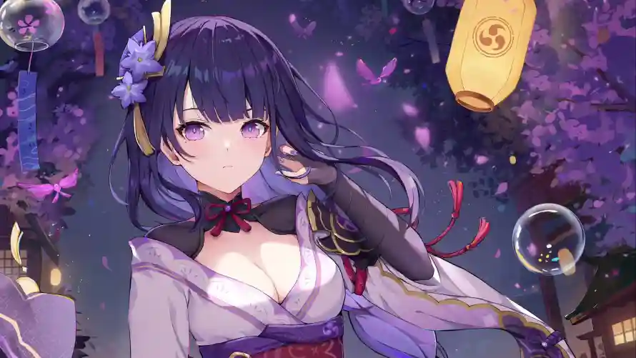 3k原神壁纸-和服 - 和风-夜晚「哲风壁纸」