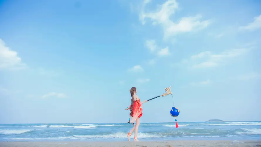 9k大乔壁纸-沙滩 - 海浪-海边「哲风壁纸」