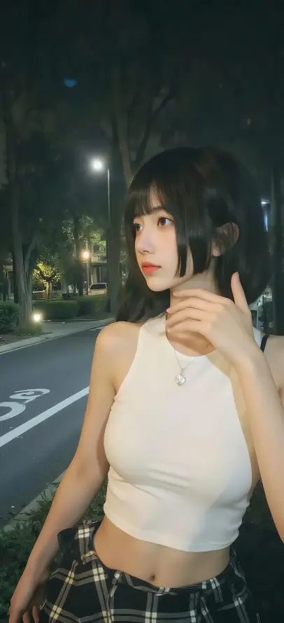 4k夜景壁纸 - 树木 - 红唇 - 街道「哲风壁纸」