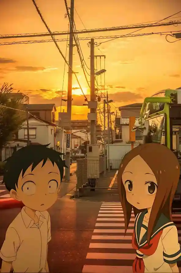 4k动漫壁纸 - 夕阳 - 校服 - 街道「哲风壁纸」