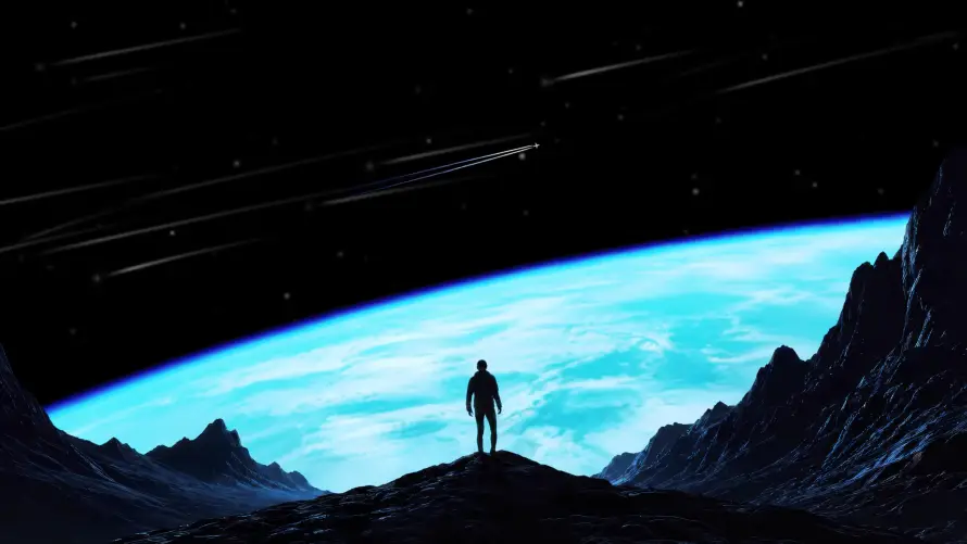 4k宇宙壁纸-山峰 - 星空-深空「哲风壁纸」