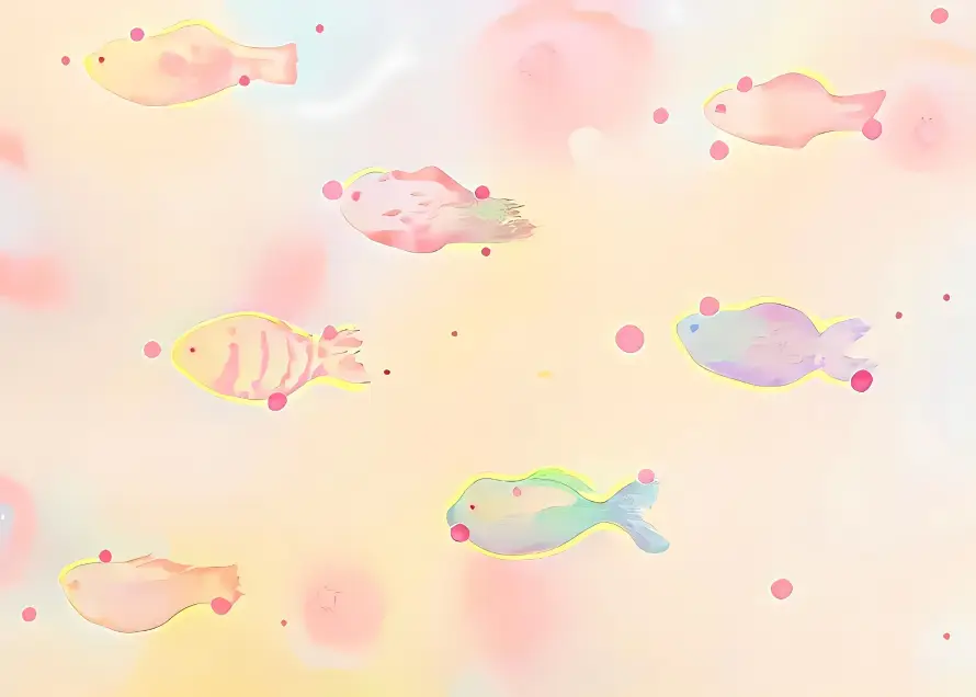 3k卡通壁纸-小鱼 - 手绘-插画「哲风壁纸」