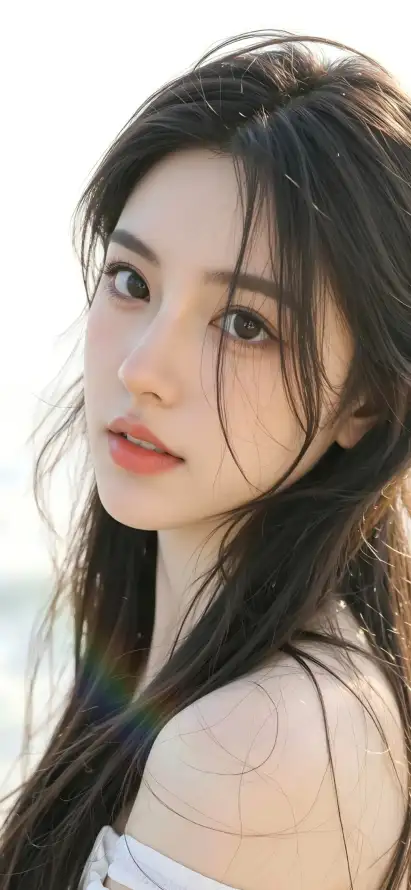 4k户外壁纸 - 甜妹 - 逆光 - 长发「哲风壁纸」