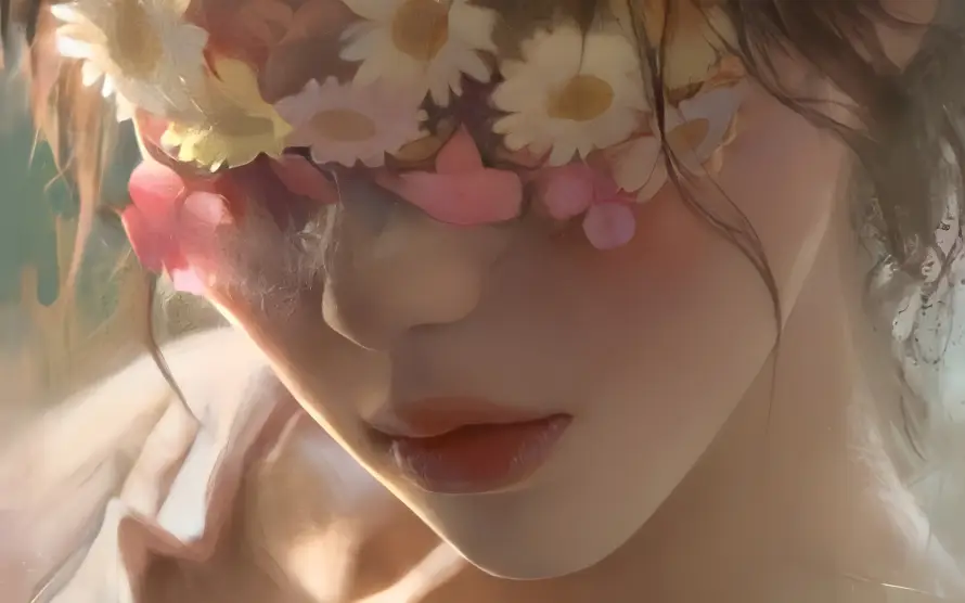 4k卷发壁纸-少女 - 日系-暖光「哲风壁纸」