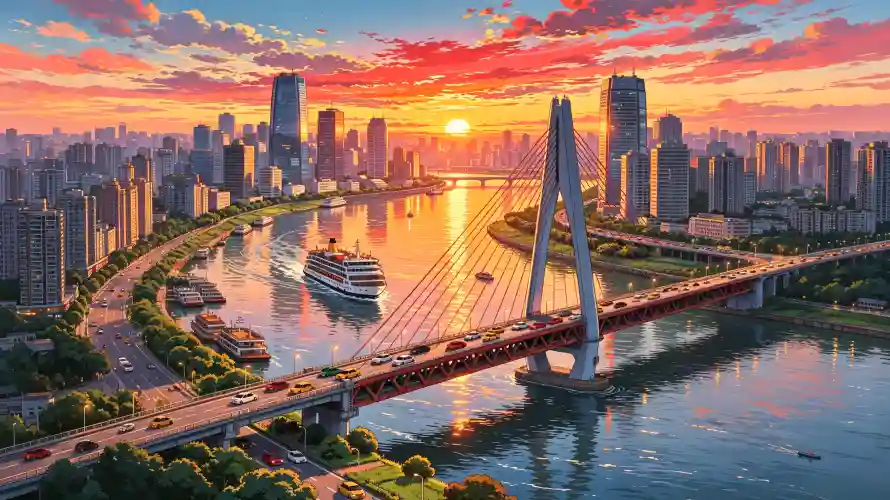 3k城市壁纸-建筑 - 日落-晚霞「哲风壁纸」
