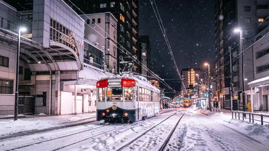 3k下雪壁纸-冬日 - 城市-夜晚「哲风壁纸」
